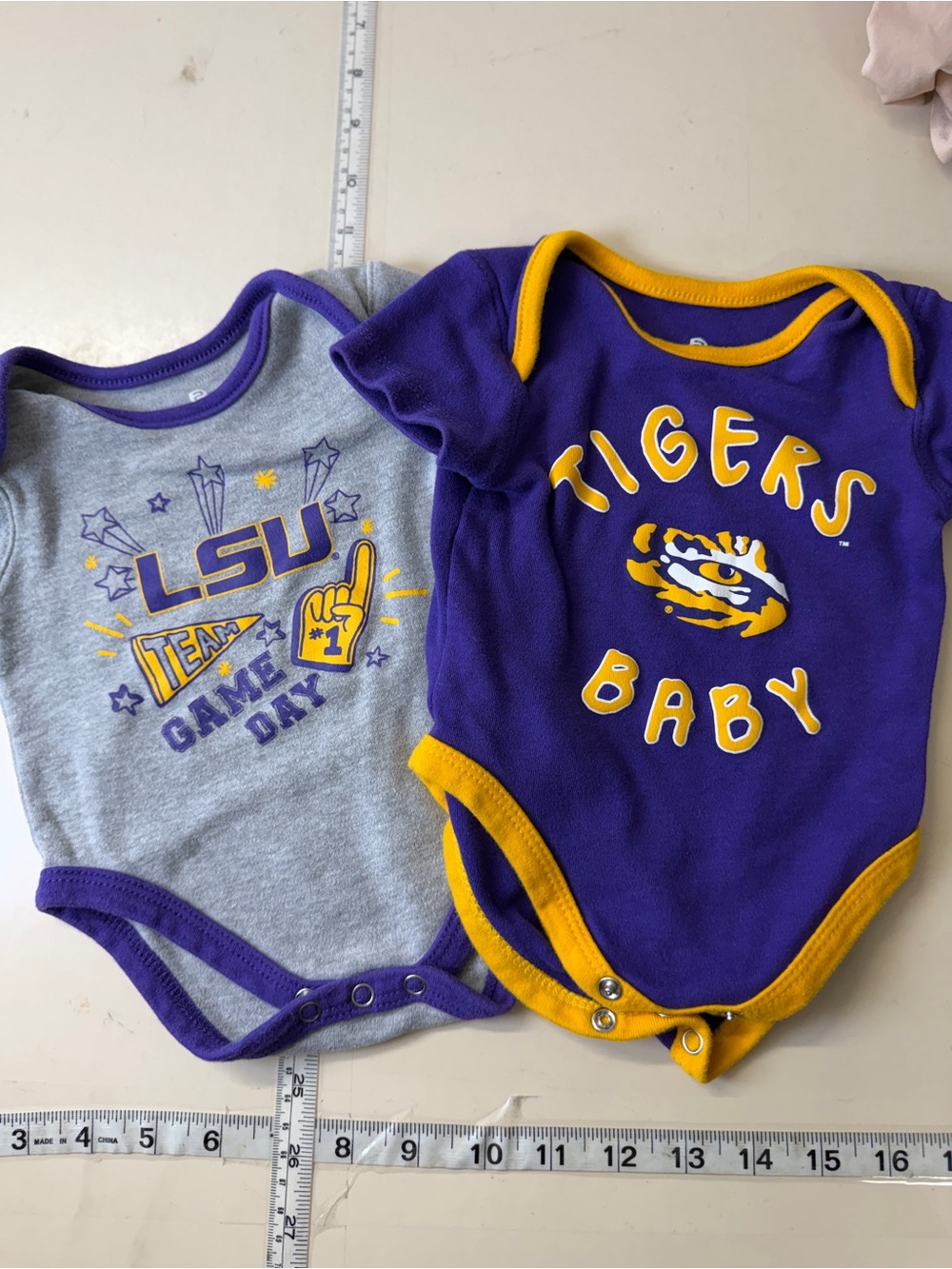 LSU Tigers Baby Bodysuit Set - Purple & Gray Team One-Pieces